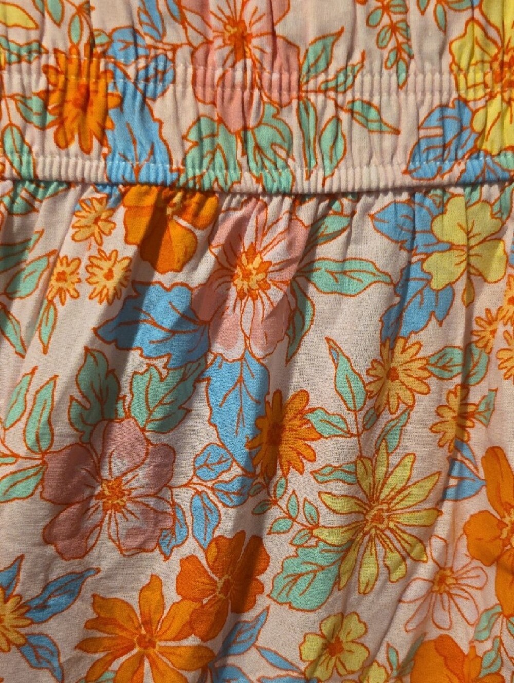 NWT Cupshe Floral Elastic-Waist Shorts - Pink/Orange Size XL Inseam 3 In - Picture 2 of 6
